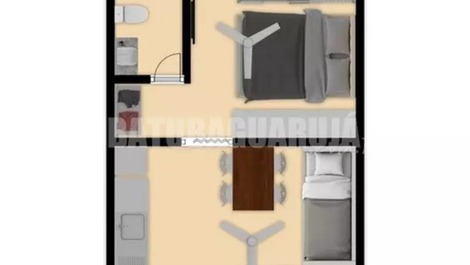 Apartamento 04-B - 1 Dorm| a duas quadras da Praia Grande - Ubatuba