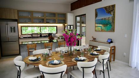 Pipa Casa4 • VILLA EGEU 4 qts/2 stes piscina churrasqueira privativa