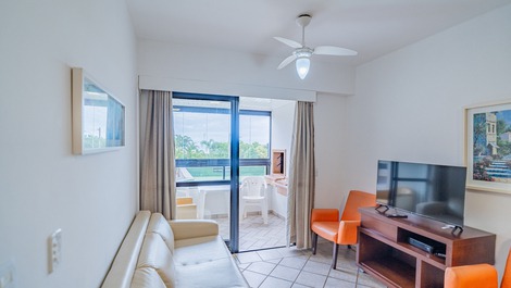 Lindo ap de dois quartos, de frente e com vista para o mar (C131)