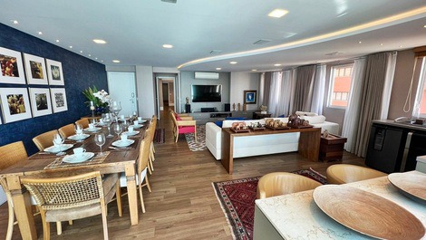 Ed. Number One: 4 quartos frente mar // churrasqueira // 3 vagas