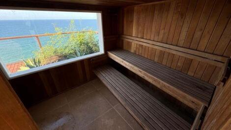 Sauna com vista mar