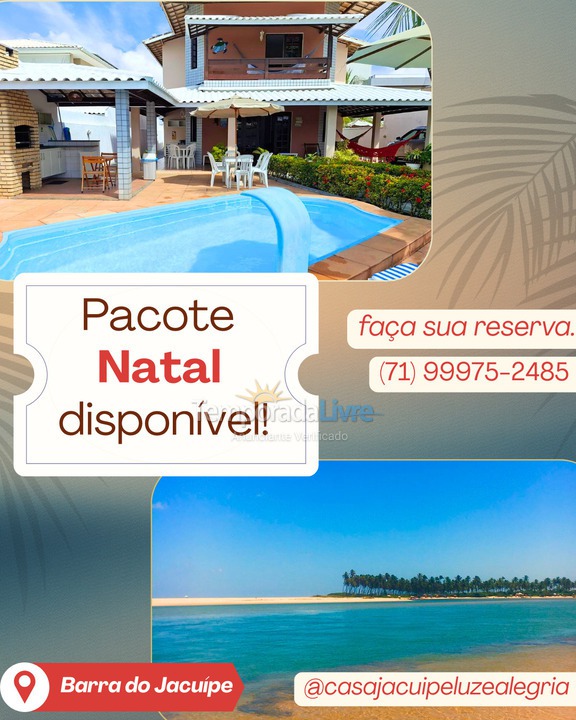 Casa para alquiler de vacaciones em Camaçari (Barra do Jacuípe)