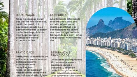Leblon Praia e Gastronomia - 3 Quartos - Ideal para Grupos
