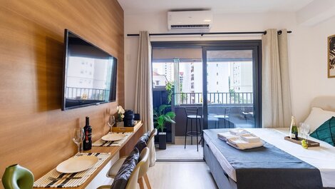 Moderno c/ AC e Academia próx ao Parque Ibirapuera