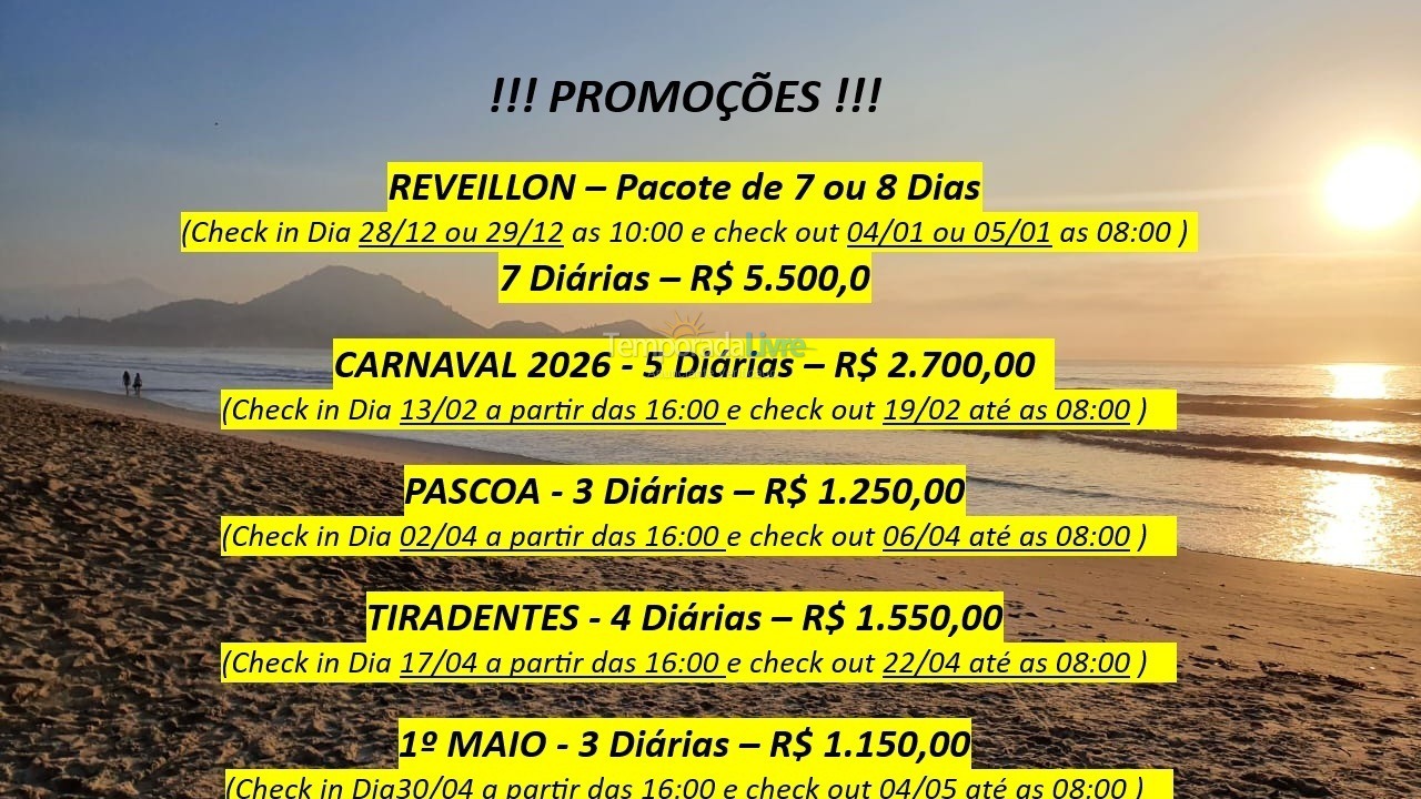 Apartamento para aluguel de temporada em Ubatuba (Praia das Toninhas)