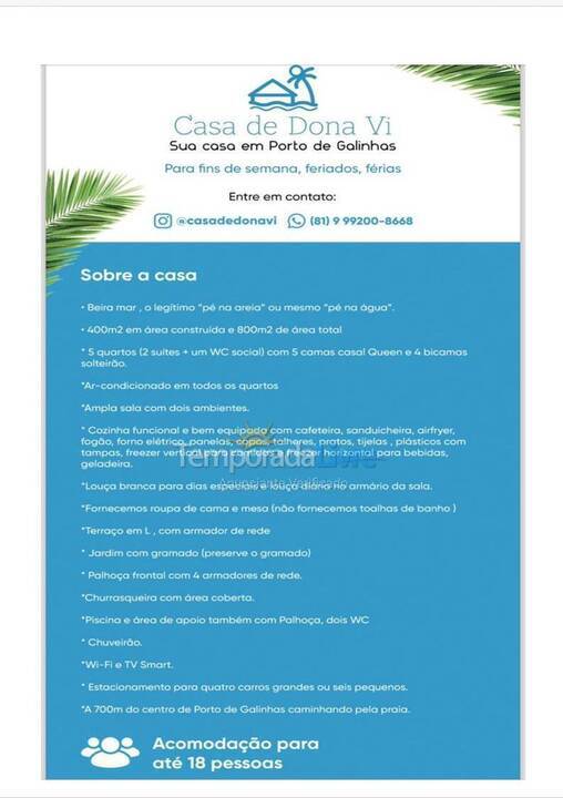 Casa para aluguel de temporada em Porto de Galinhas (Porto de Galinhas)