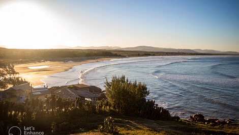 Vista da praia do sol