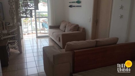 Penthouse in Praia Grande with air conditioning and barbecue for 13 people.