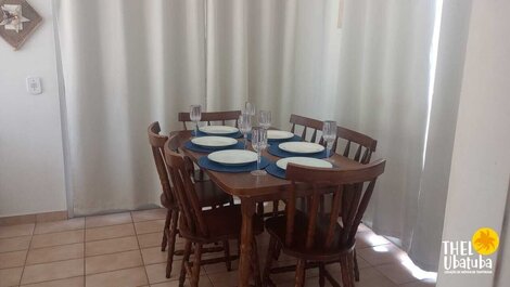 Penthouse in Praia Grande with air conditioning and barbecue for 13 people.