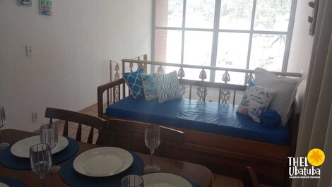 Penthouse in Praia Grande with air conditioning and barbecue for 13 people.