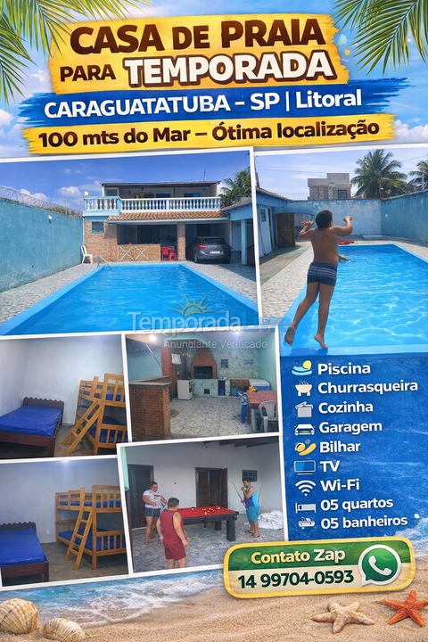 Casa para aluguel de temporada em Caraguatatuba (Porto Novo)