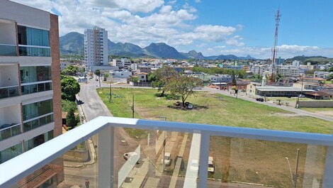 Vista da varanda para o parque de exposições(onde são realizados shows e montagem de parques de diversão).