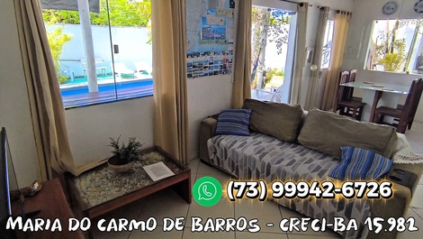 Cód.C017-Casa 4 quartos, 15 pessoas, com Piscina, Praia de Taperapuan.