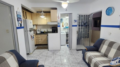 Apartment in Boqueirão, Praia Grande, 1 block from the beach.