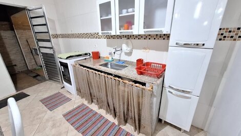 House with balcony overlooking the pool, 500 m from the beach.