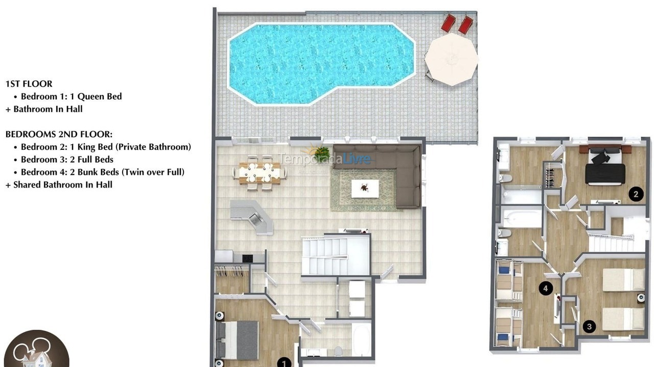 Casa para aluguel de temporada em Orlando (Kissimmee)