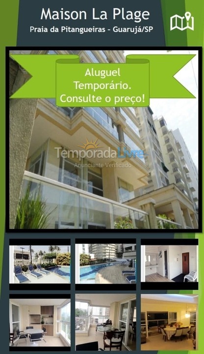 Apartment for vacation rental in Guarujá (Pitangueiras)