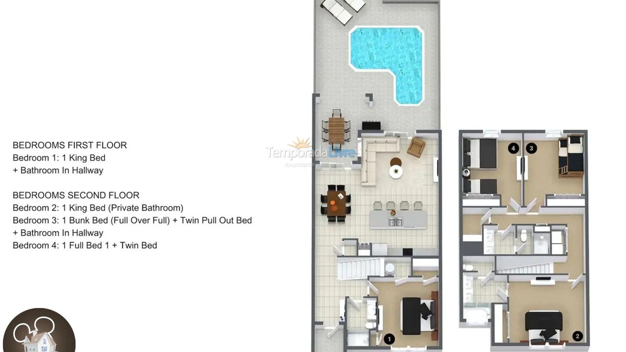 Casa para aluguel de temporada em Orlando (Kissimmee)