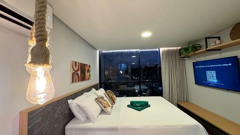 Flat Com Varanda Vista Mar no Jardim Oceania