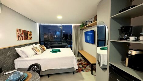 Flat Com Varanda Vista Mar no Jardim Oceania