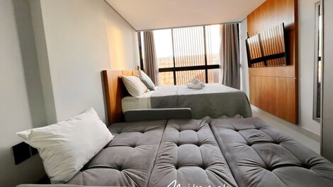 Flat p/ 3 pessoas Vista Mar Lateral - Miramar