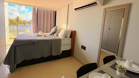 Flat c/Varanda e Vista Mar Lateral - Miramar