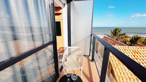 Flat c/Varanda e Vista Mar Lateral - Miramar