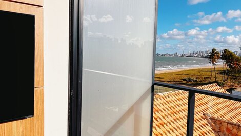 Flat c/Varanda e Vista Mar Lateral - Miramar