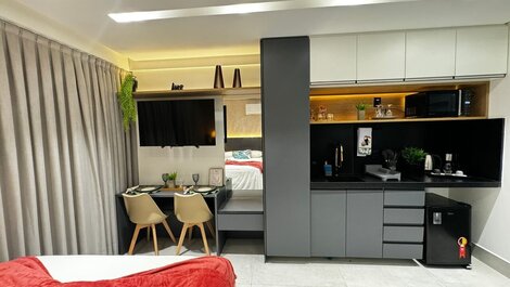 Flat Moderno Proximo a Praia no Get By Side