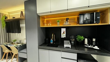 Flat Moderno Proximo a Praia no Get By Side