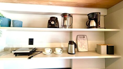 Flat encantador a poucos passos da praia