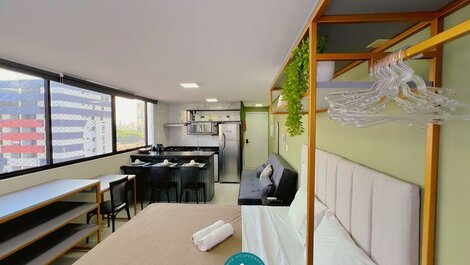 Flat p/ 4 pessoas em Manaíra -Miramar Hospedagens