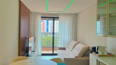 Apto c/ 2 Suítes com Varanda e Wifi-Miramar