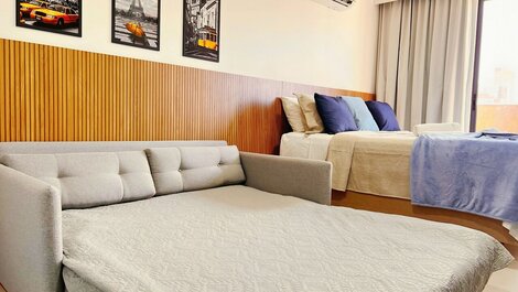 Flat c/ Varanda e Vista Piscina-Bessa