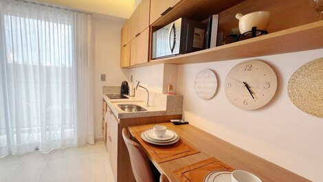 Apartamento nuevo con balcón en Jardim Oceania.