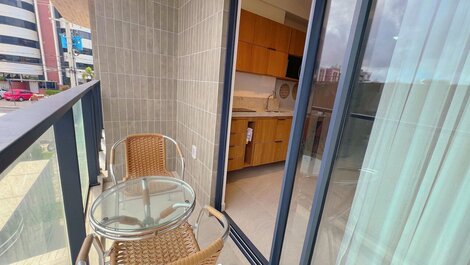 Apartamento nuevo con balcón en Jardim Oceania.