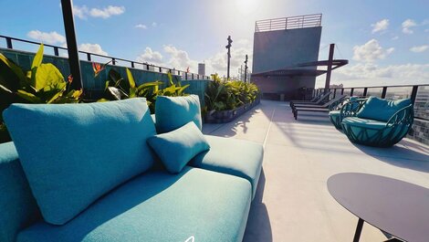 Apartamento nuevo con balcón en Jardim Oceania.