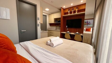 Flat p/ 3 pessoas c/ Varanda -Miramar Hospedagens