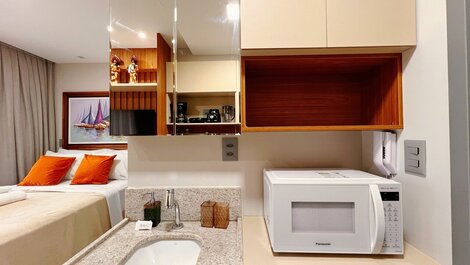 Flat p/ 3 pessoas c/ Varanda -Miramar Hospedagens