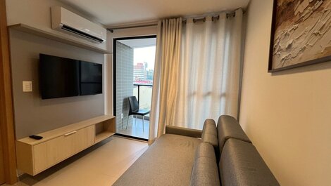 Apart. com Varanda em Cabo Branco