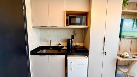 Flat com varanda no Alta Marine