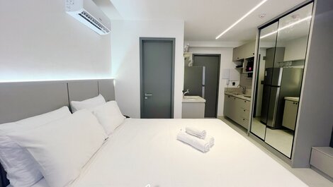 Flat p/ 4 pessoas c/ Terraço-Miramar Hospedagens