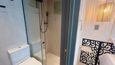 Flat c varanda vista mar no Jardim Oceania