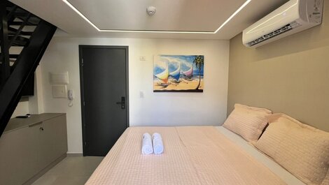 Flat No Caribessa com banheira no terraço –Miramar