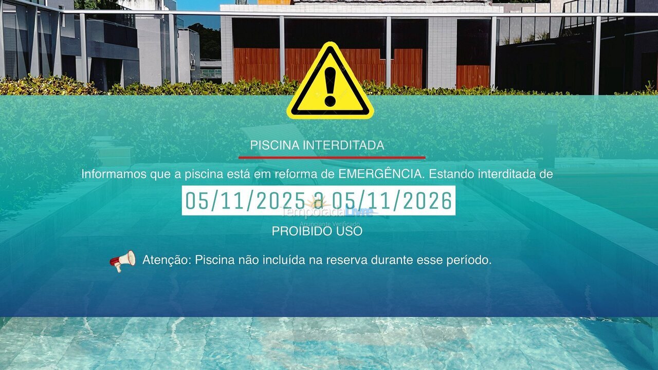 Apartamento para aluguel de temporada em João Pessoa (Cabo Branco)