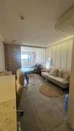 Flat em hotel de luxo Ritz Suítes Grand Hotel Boutique vista ampla mar