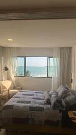 Flat em hotel de luxo Ritz Suítes Grand Hotel Boutique vista ampla mar