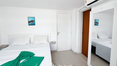 Aconchegante Suíte Lateral Mar no Na Praia Bessa