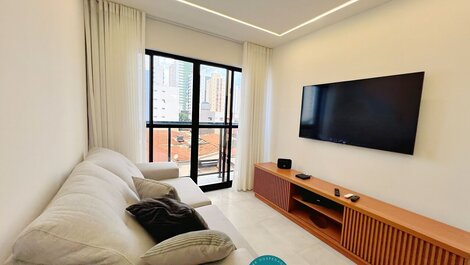 Apto com 2 quartos, Wi-Fi e ar-condicionado