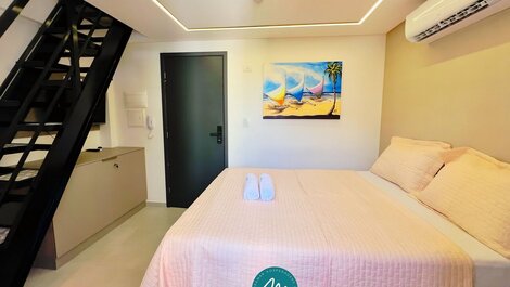 Flat No Caribessa com banheira no terraço –Miramar